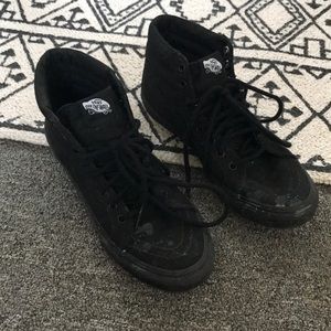 High top all black vans